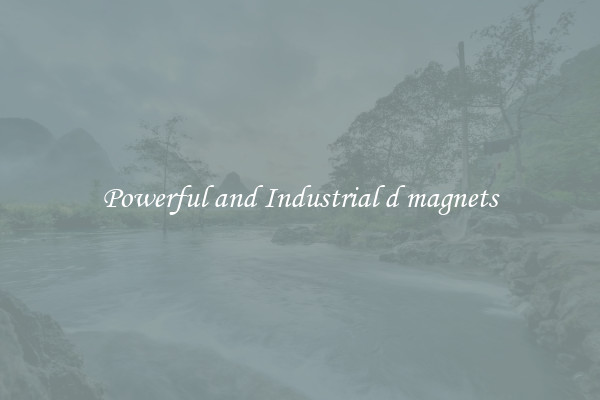 Powerful and Industrial d magnets