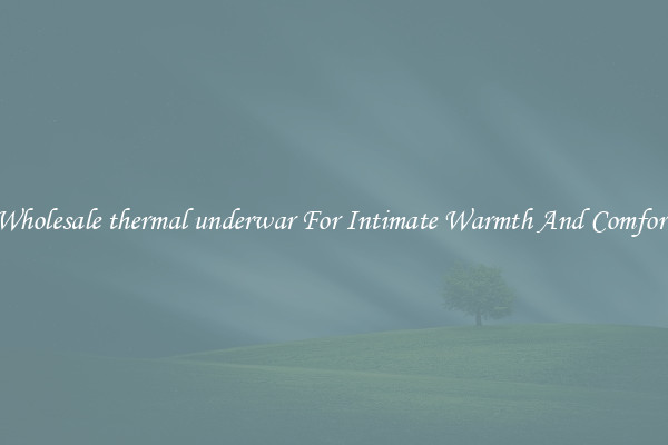 Wholesale thermal underwar For Intimate Warmth And Comfort