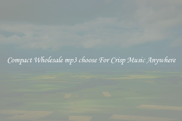 Compact Wholesale mp3 choose For Crisp Music Anywhere