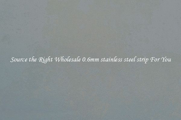 Source the Right Wholesale 0.6mm stainless steel strip For You