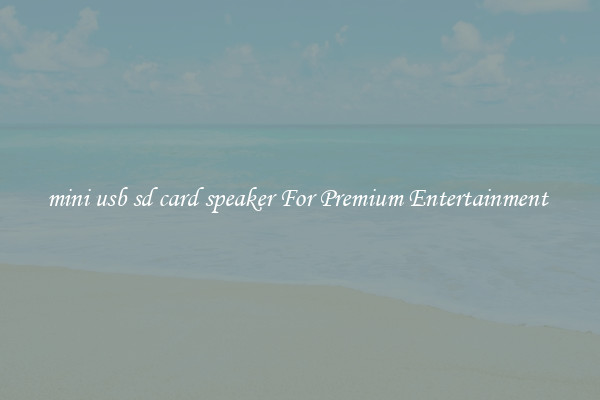 mini usb sd card speaker For Premium Entertainment 